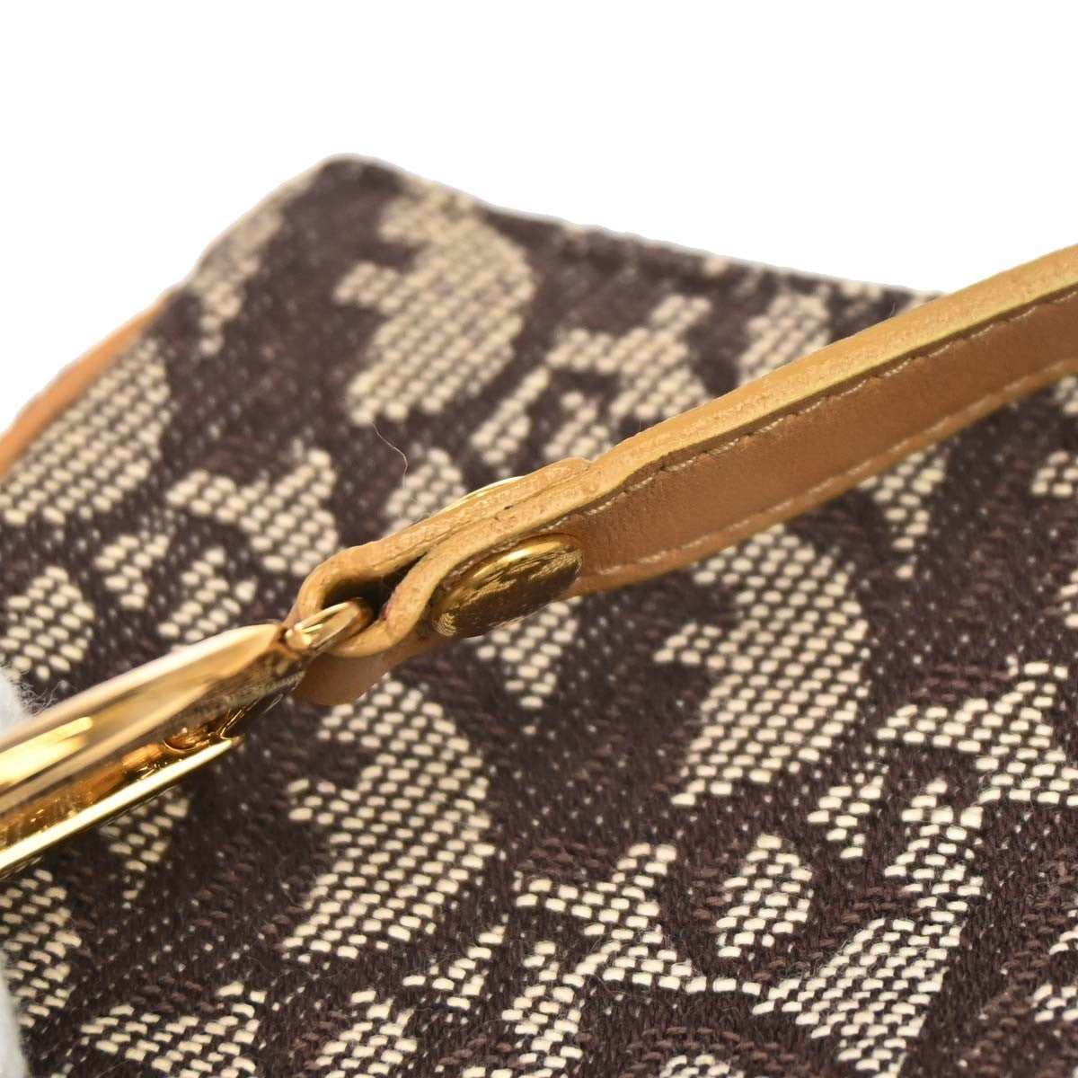 Christian Dior Vintage Saddle Zip Coin Purse Diorissimo Canvas, Brown, Canvas, Clutch