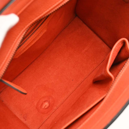 Celine Luggage Grainy Leather, Red, Leather, Handbag