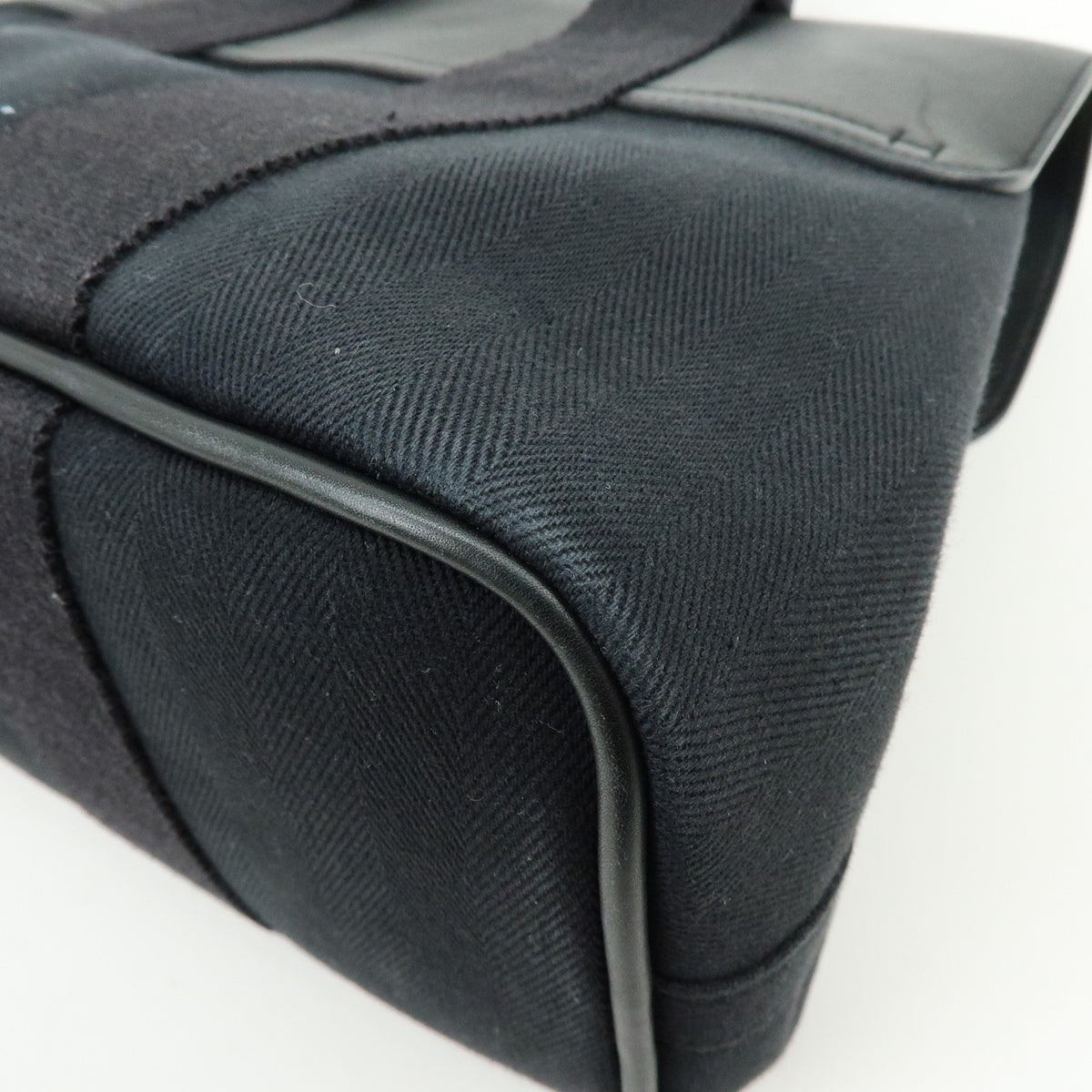 Hermes Valparaiso Toile and Leather, Black, Canvas, Handbag