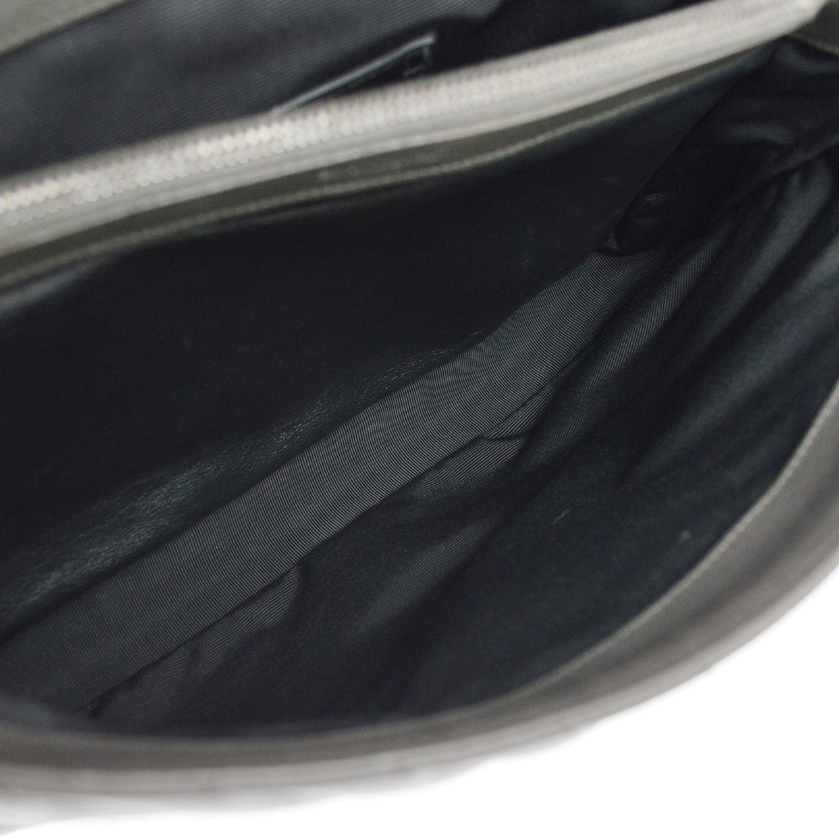 Saint Laurent Classic Monogram College Matelasse Chevron Leather, Gray, Leather, Handbag