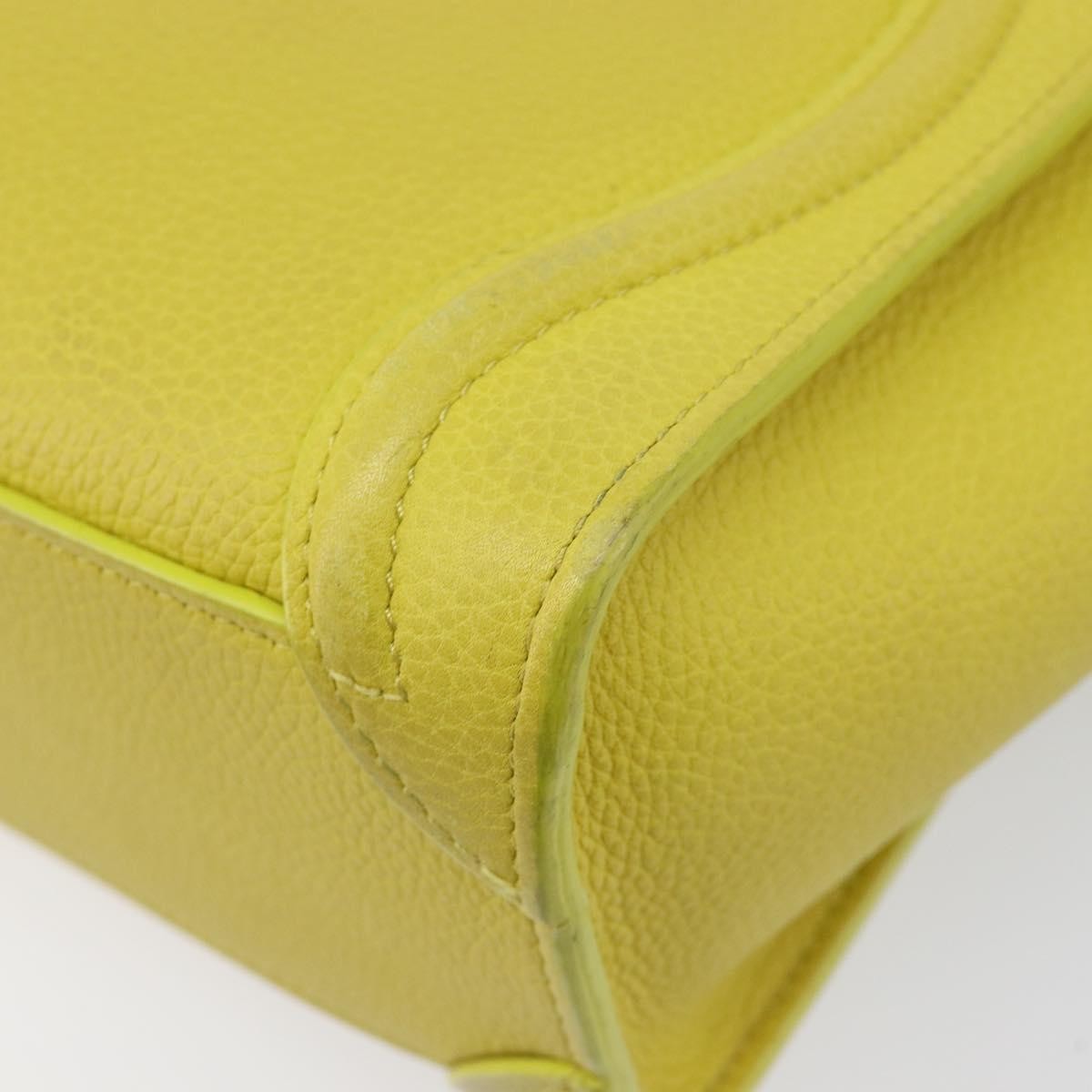 Celine Luggage Grainy Leather, Yellow, Leather, Handbag
