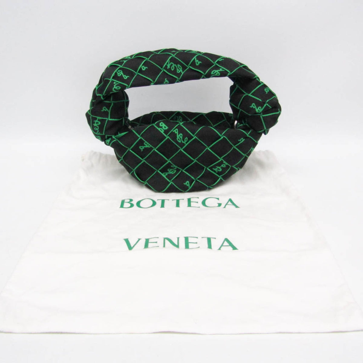 Bottega Veneta Double Knot Hobo Intrecciato Effect Jacquard, Multicolour, Nylon, Shoulder Bag