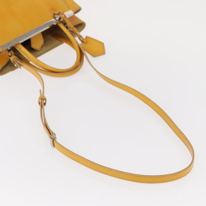 Fendi 2Jours Leather, Yellow, Leather, Handbag