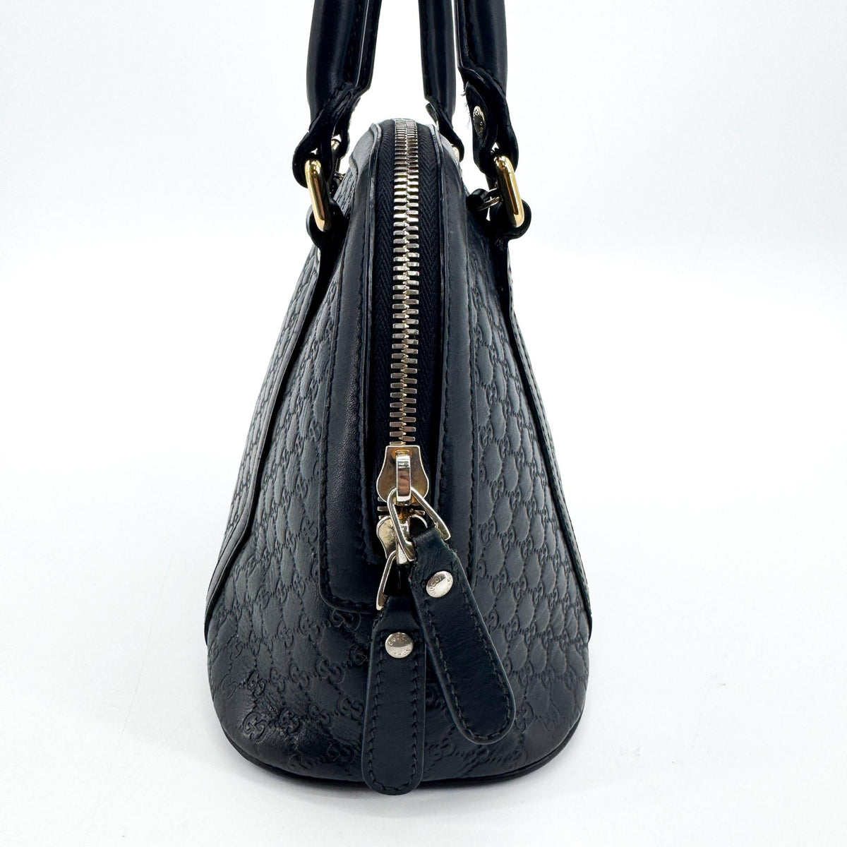 Gucci Convertible Dome Satchel Microguccissima Leather, Black, Leather, Handbag