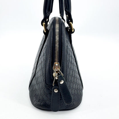 Gucci Convertible Dome Satchel Microguccissima Leather, Black, Leather, Handbag