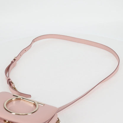 Salvatore Ferragamo Vela Flap Leather, Pink, Leather, Crossbody Bag