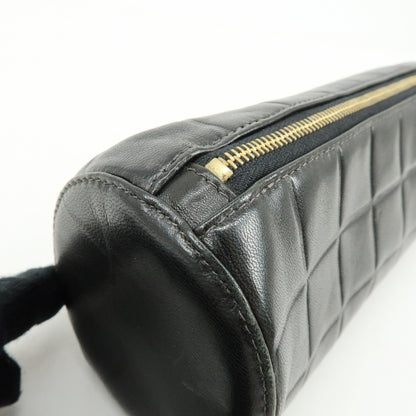 Chanel Chocolate Bar Cosmetic Quilted Lambskin, Black, Leather, Toiletry Case