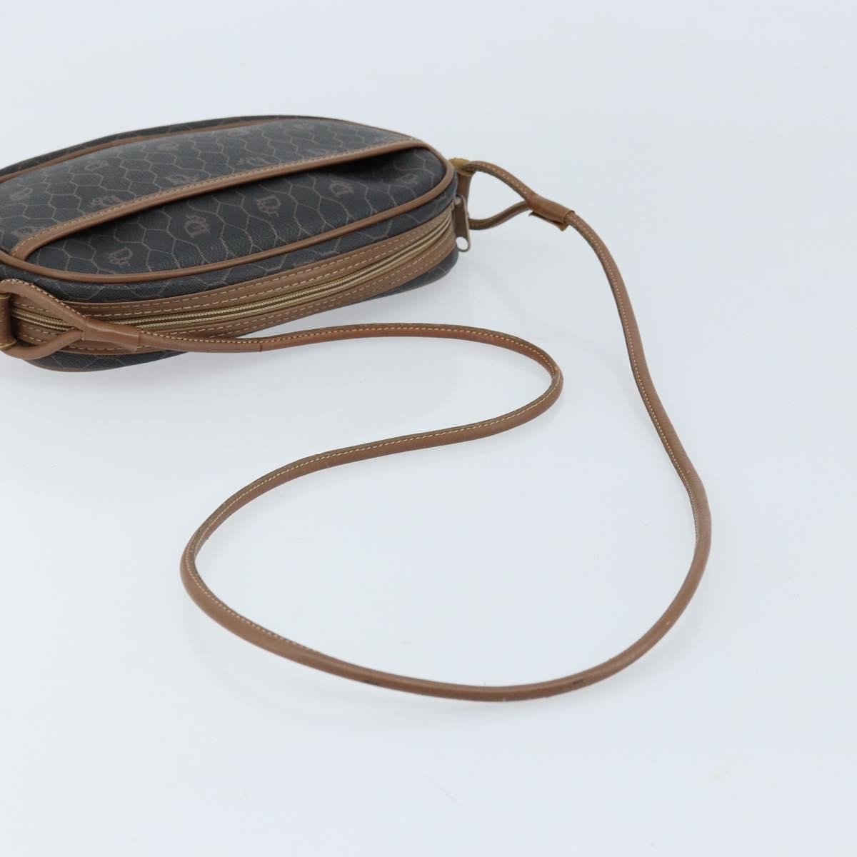Christian Dior Vintage Honeycomb Canvas and Leather, Black, Canvas, Shoulder Bag