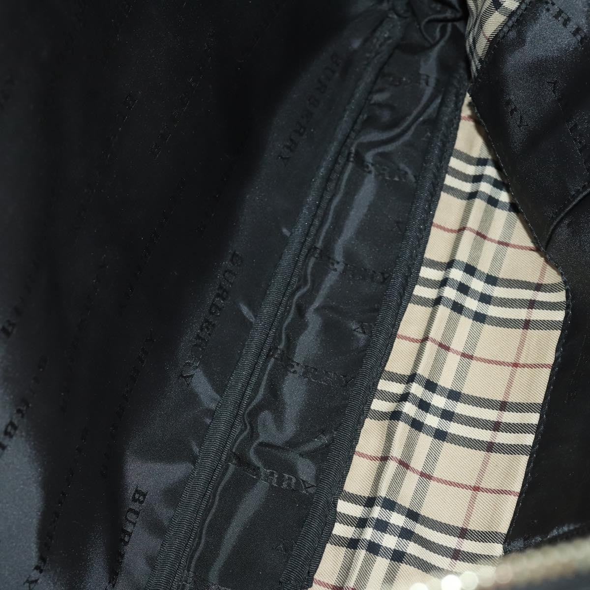 Burberry Front Zip Pocket Convertible Leather, Black, Nylon, Briefcase