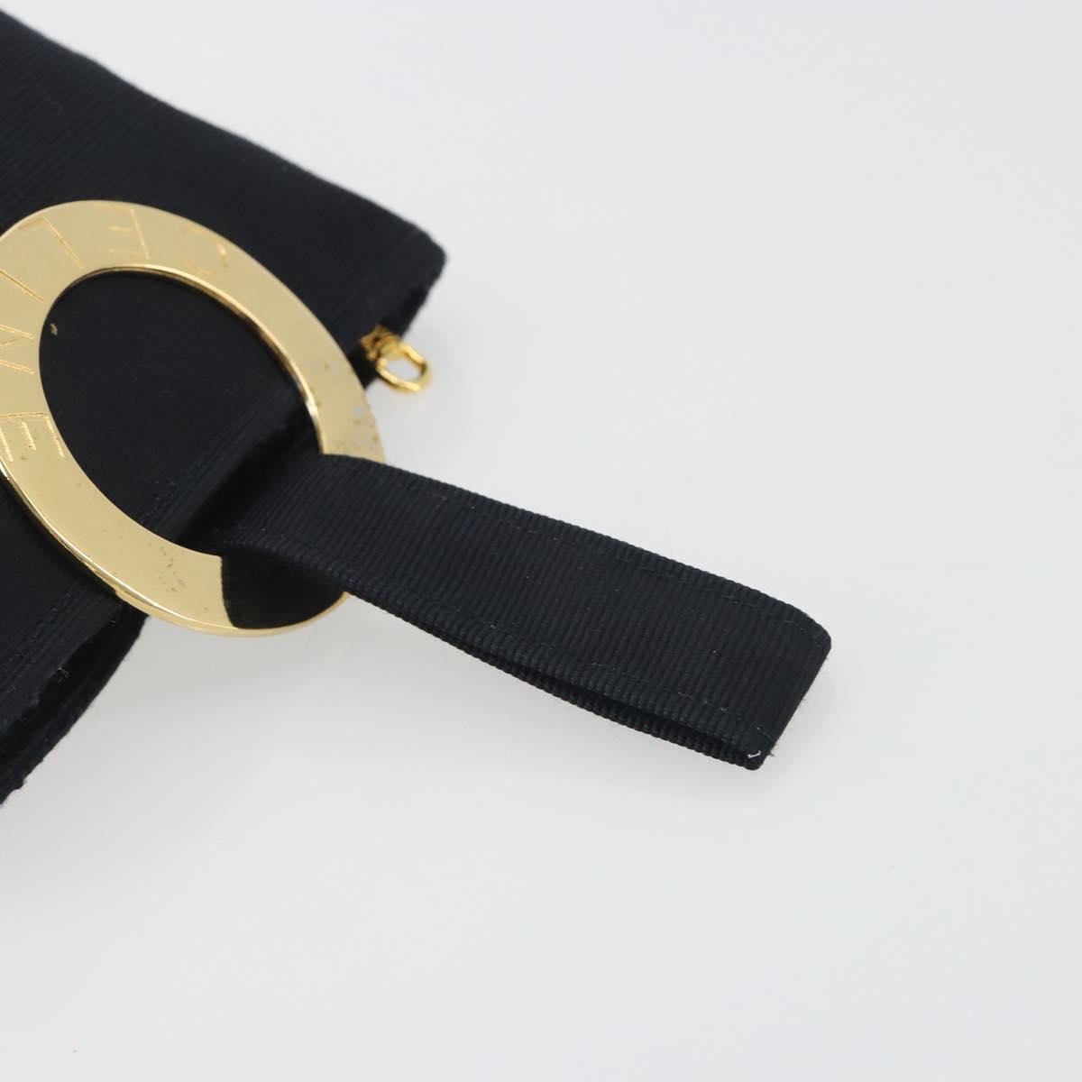 Celine Circle Logo Pouch Canvas, Black, Canvas, Clutch