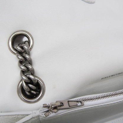 Balenciaga Crush Chain Flap Quilted Crushed Calfskin, White, Leather, Handbag