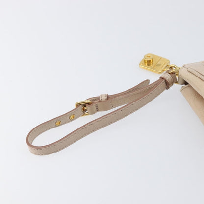 Miu Miu Zip Wristlet Matelasse Leather, Beige, Leather, Clutch