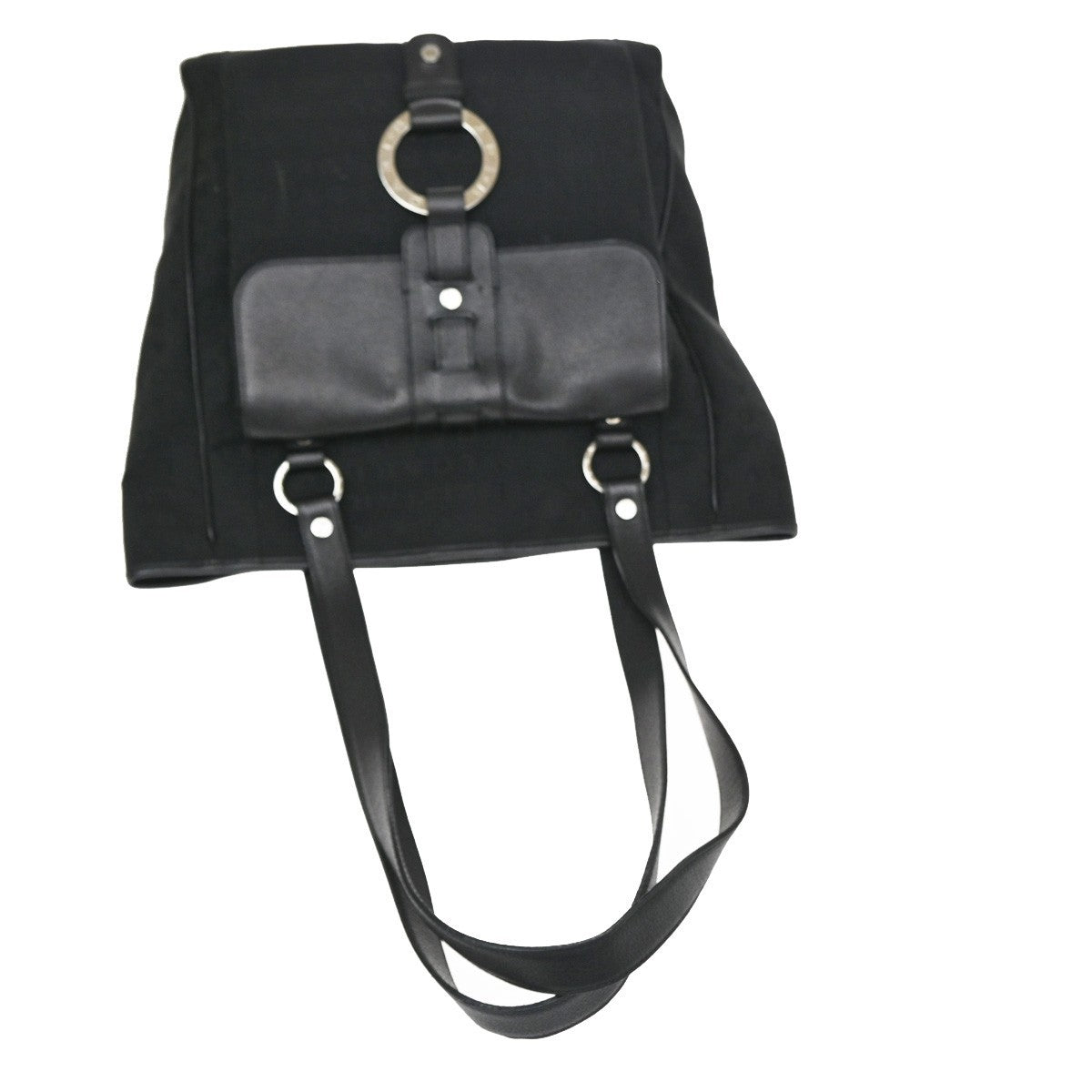 Bvlgari Vintage Canvas, Black, Canvas, Tote Bag