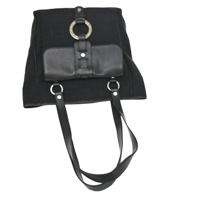 Bvlgari Vintage Canvas, Black, Canvas, Tote Bag