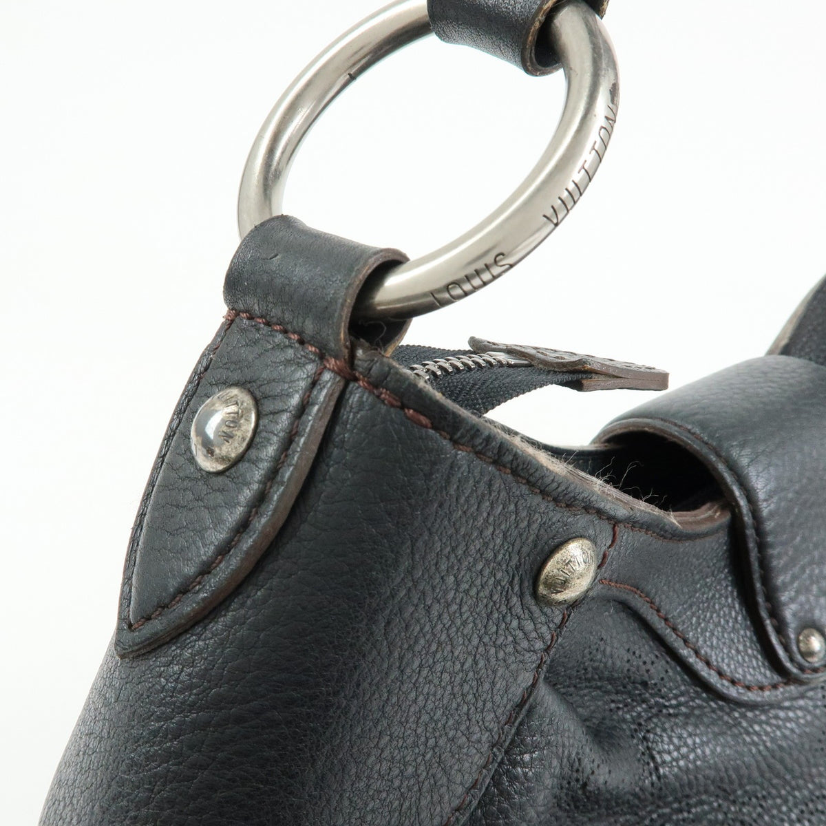 Louis Vuitton Solar Mahina Leather, Black, Leather, Handbag