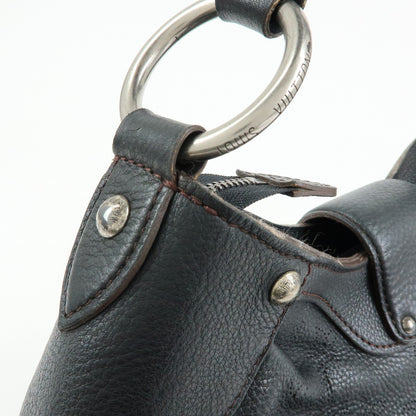 Louis Vuitton Solar Mahina Leather, Black, Leather, Handbag