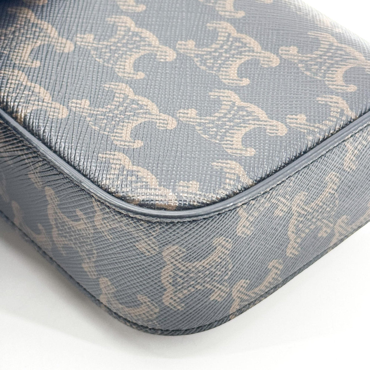 Celine Triomphe Triomphe Coated Canvas, Black, Canvas, Shoulder Bag