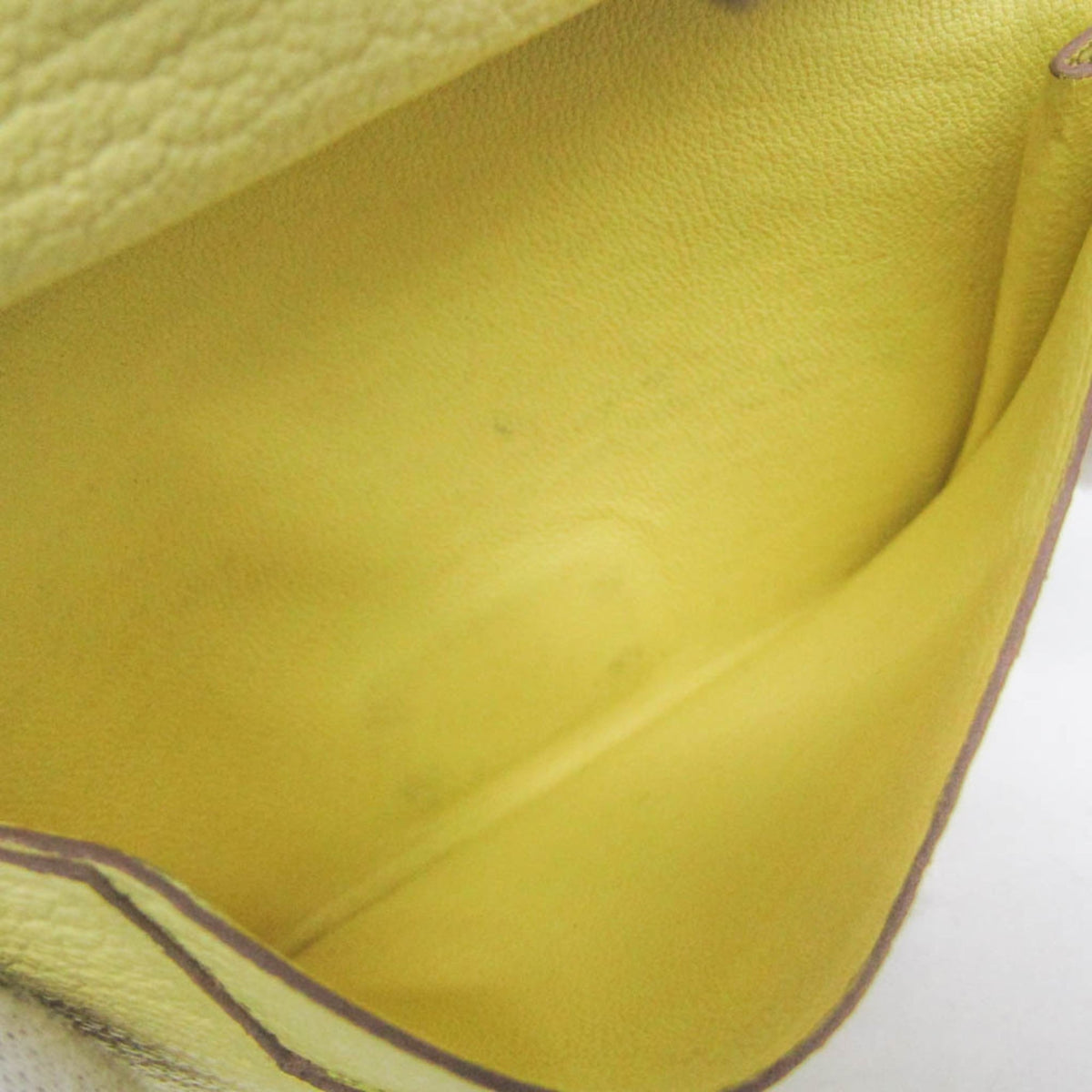 Hermes Bearn Chevre Mysore, Yellow, Leather, Wallet