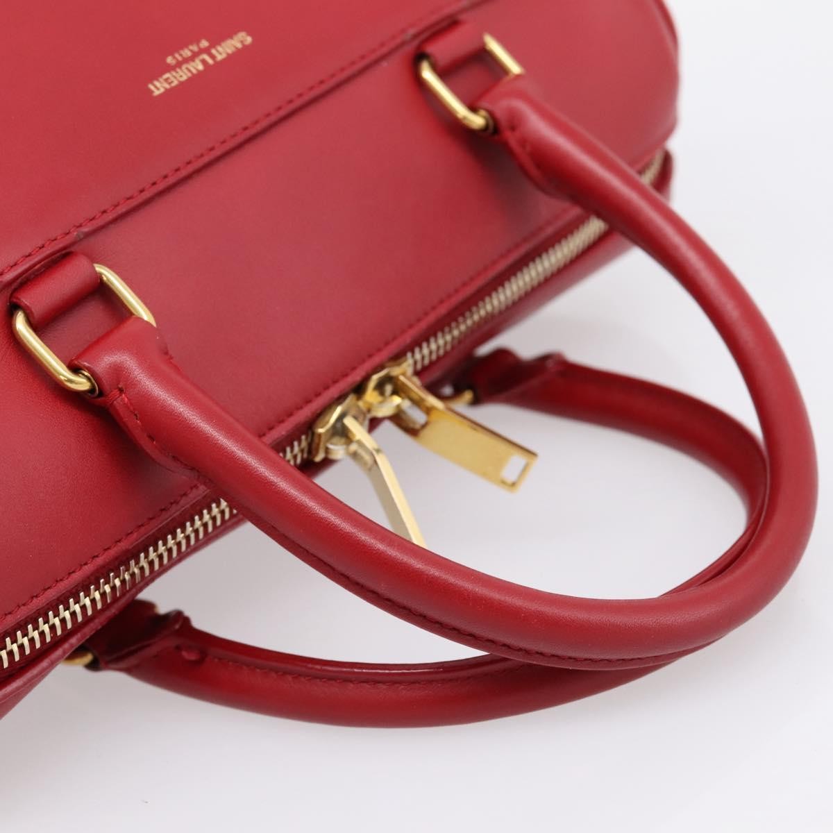 Saint Laurent Classic Baby Duffle Leather, Red, Leather, Handbag