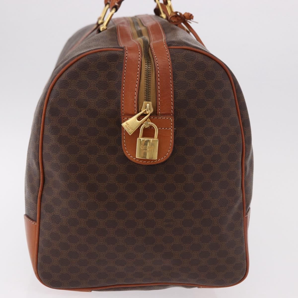 Celine Vintage Duffle Macadam Coated Canvas, Brown, Canvas, Handbag