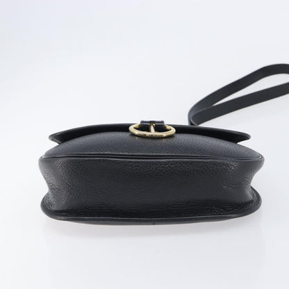 Christian Dior Vintage CD Flap Leather, Black, Leather, Shoulder Bag