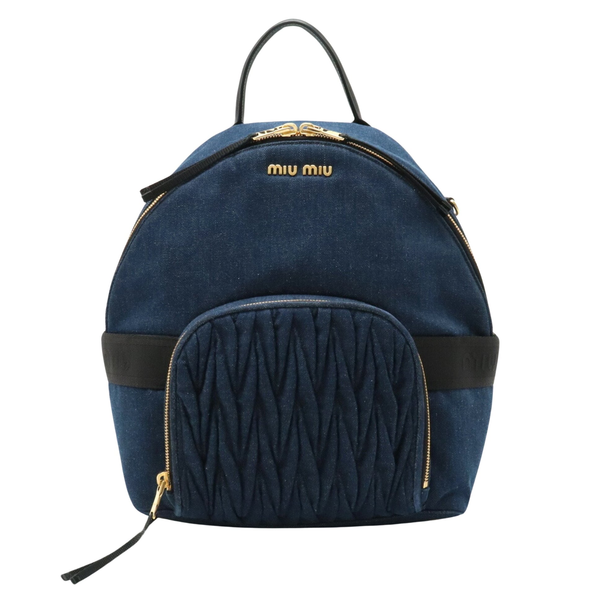 Miu Miu, Blue, Leather, backpack