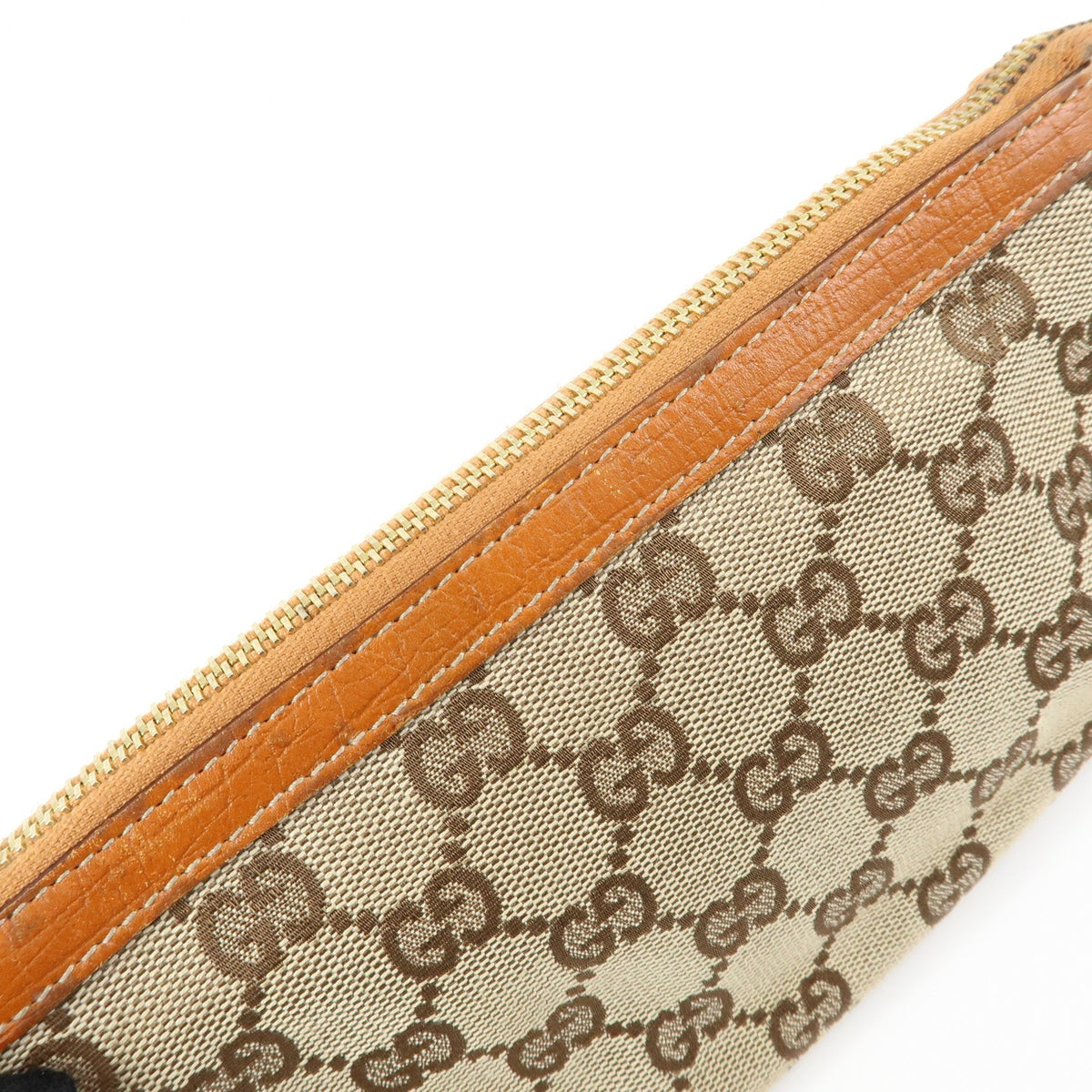 Gucci Zip Wristlet GG Canvas, Beige, Canvas, Clutch