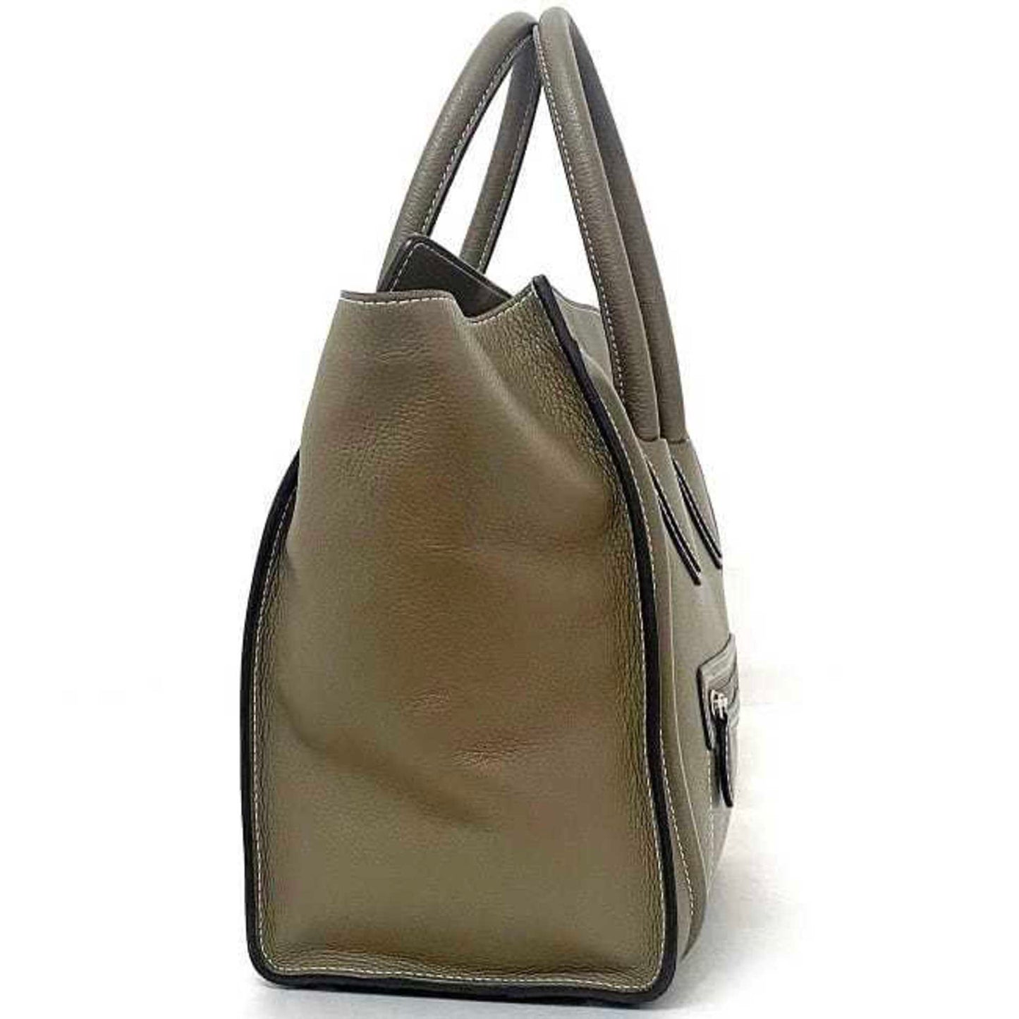 Céline Luggage, Grey, Leather, tote