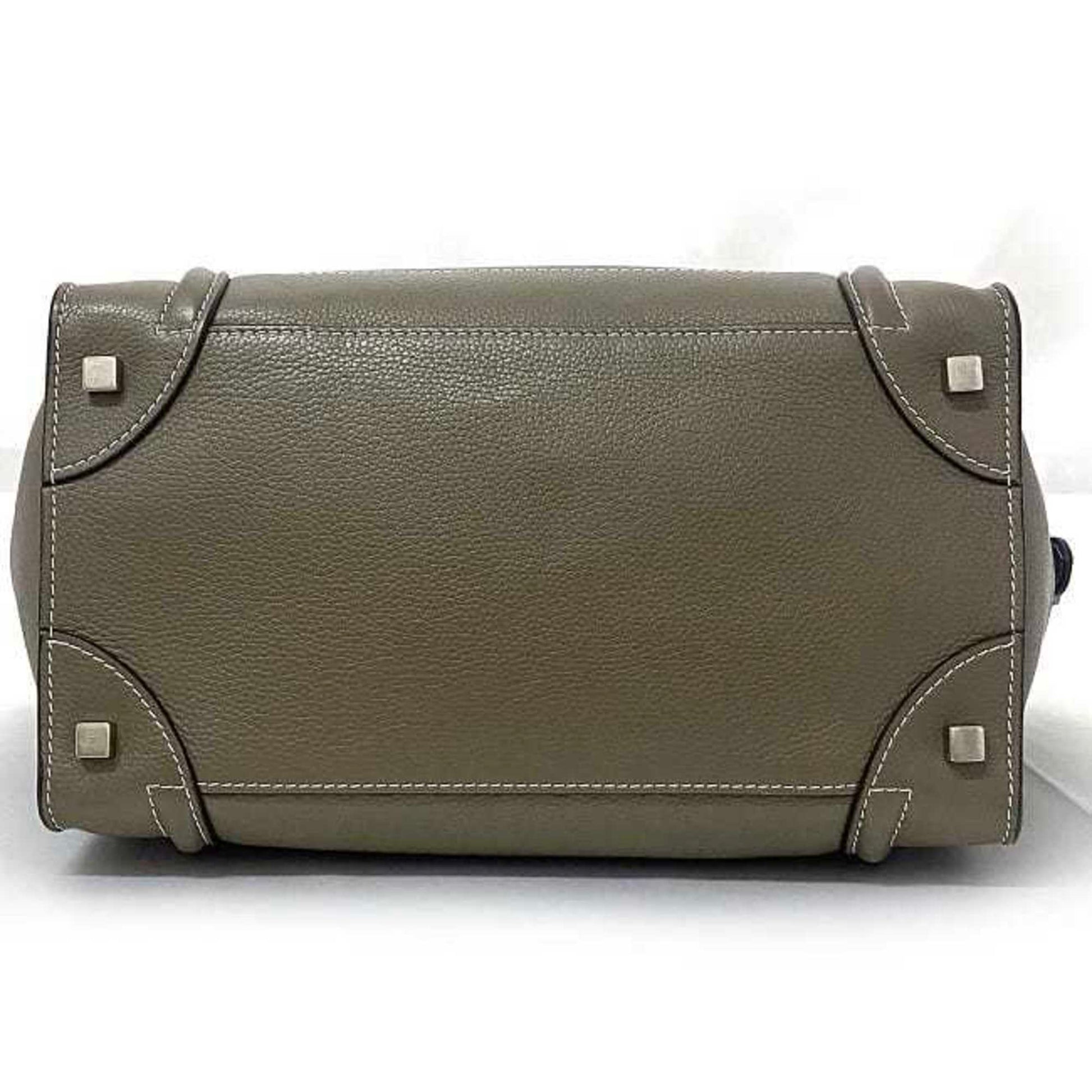 Céline Luggage, Grey, Leather, tote