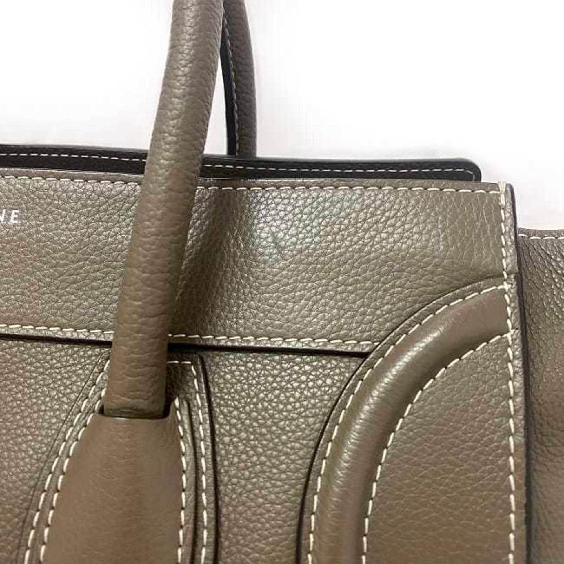 Céline Luggage, Grey, Leather, tote