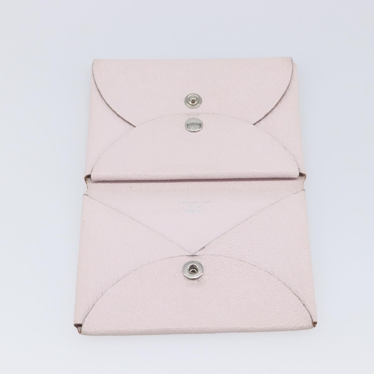 Hermes Calvi Duo Card Holder Chevre Mysore, Pink, Leather, Card Holder