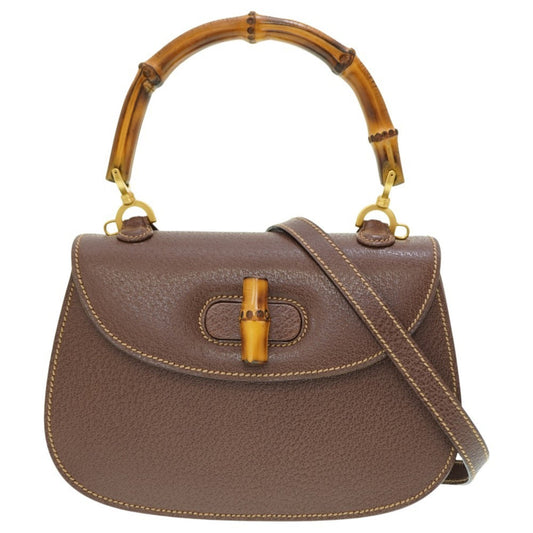 Gucci Bamboo, Brown, Leather, handbag