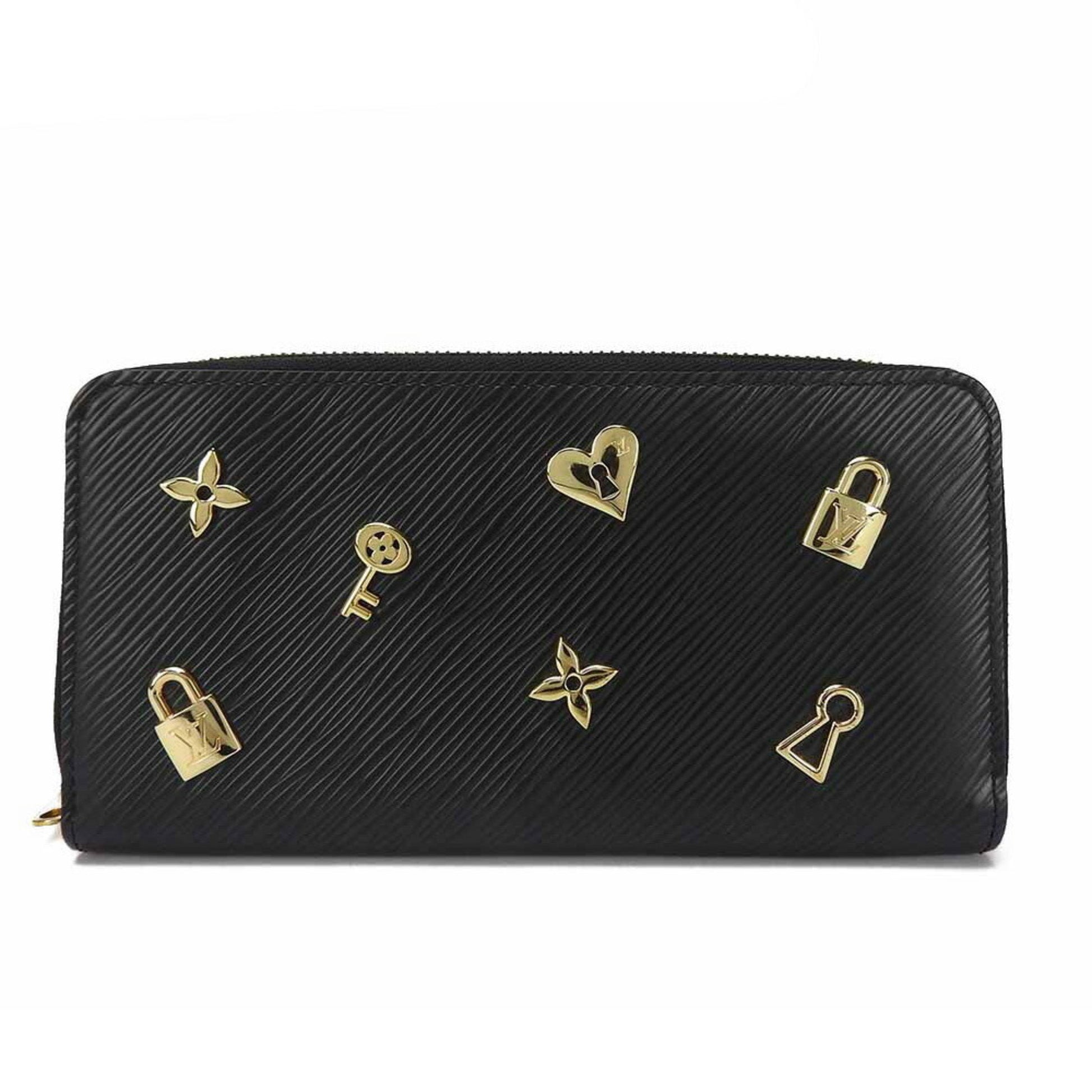 Louis Vuitton Zippy, Black, Leather, wallet