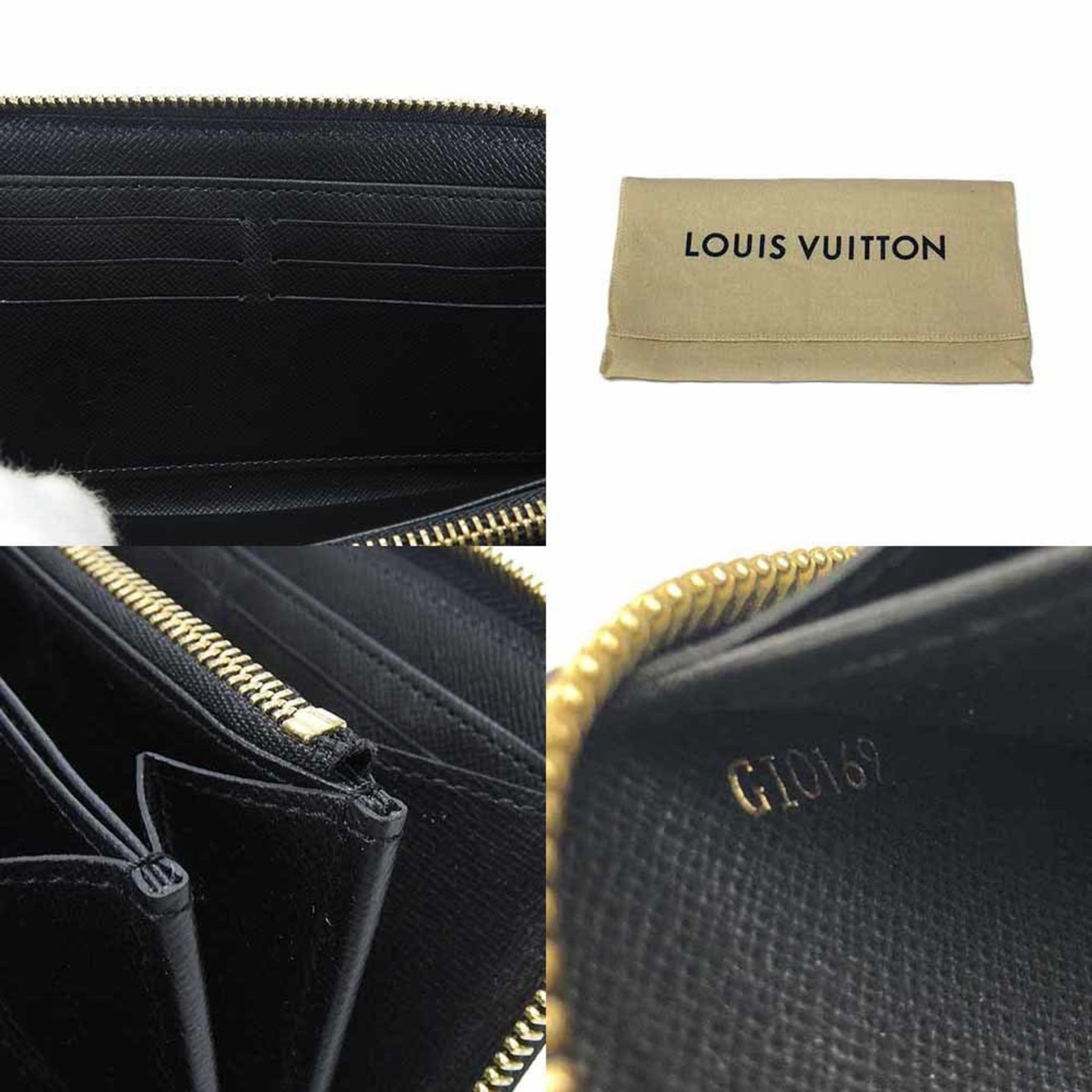 Louis Vuitton Zippy, Black, Leather, wallet