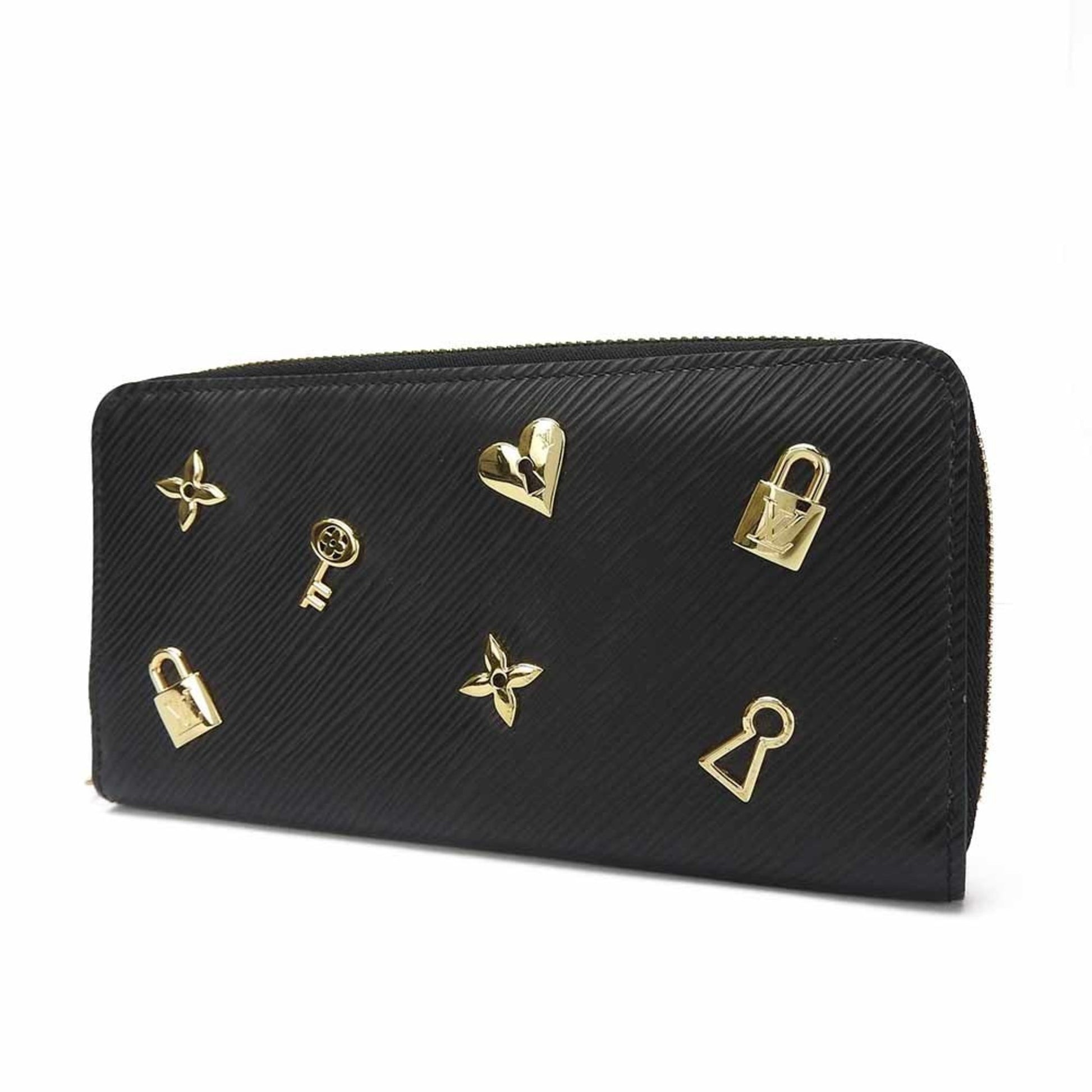 Louis Vuitton Zippy, Black, Leather, wallet