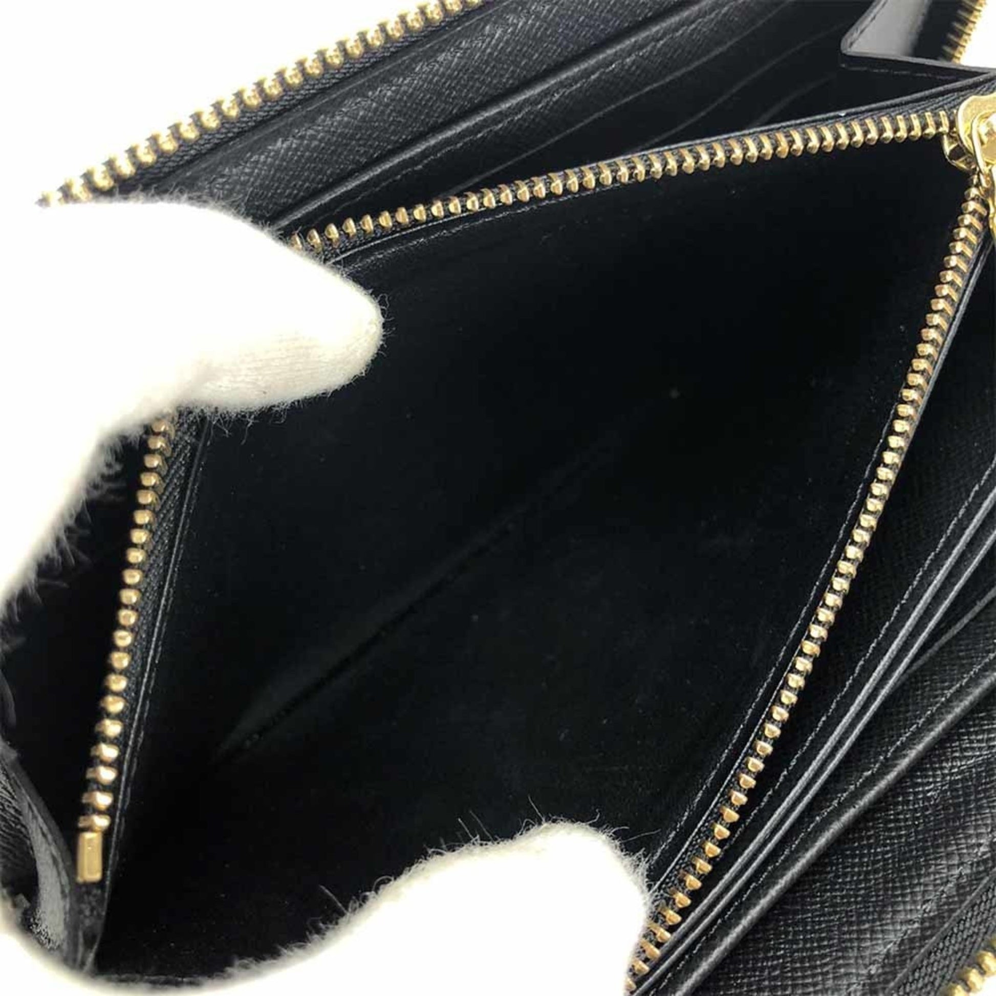 Louis Vuitton Zippy, Black, Leather, wallet