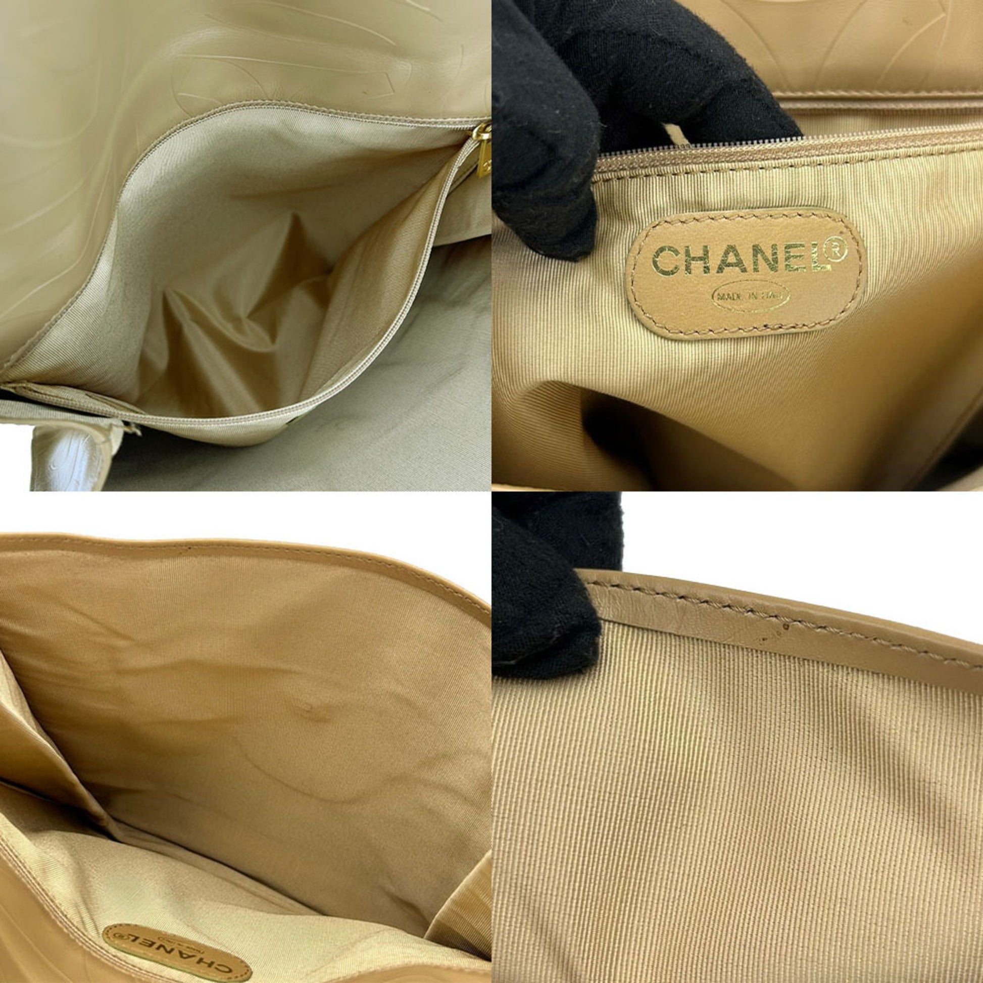 Chanel, Beige, Leather, shopper