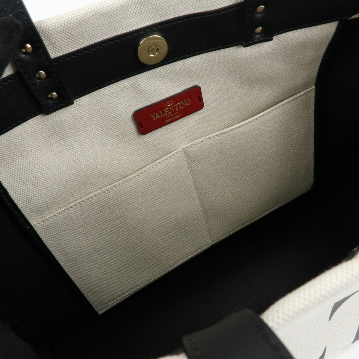 Valentino Garavani Grande Plage VLTN Canvas, Beige, Canvas, Tote Bag