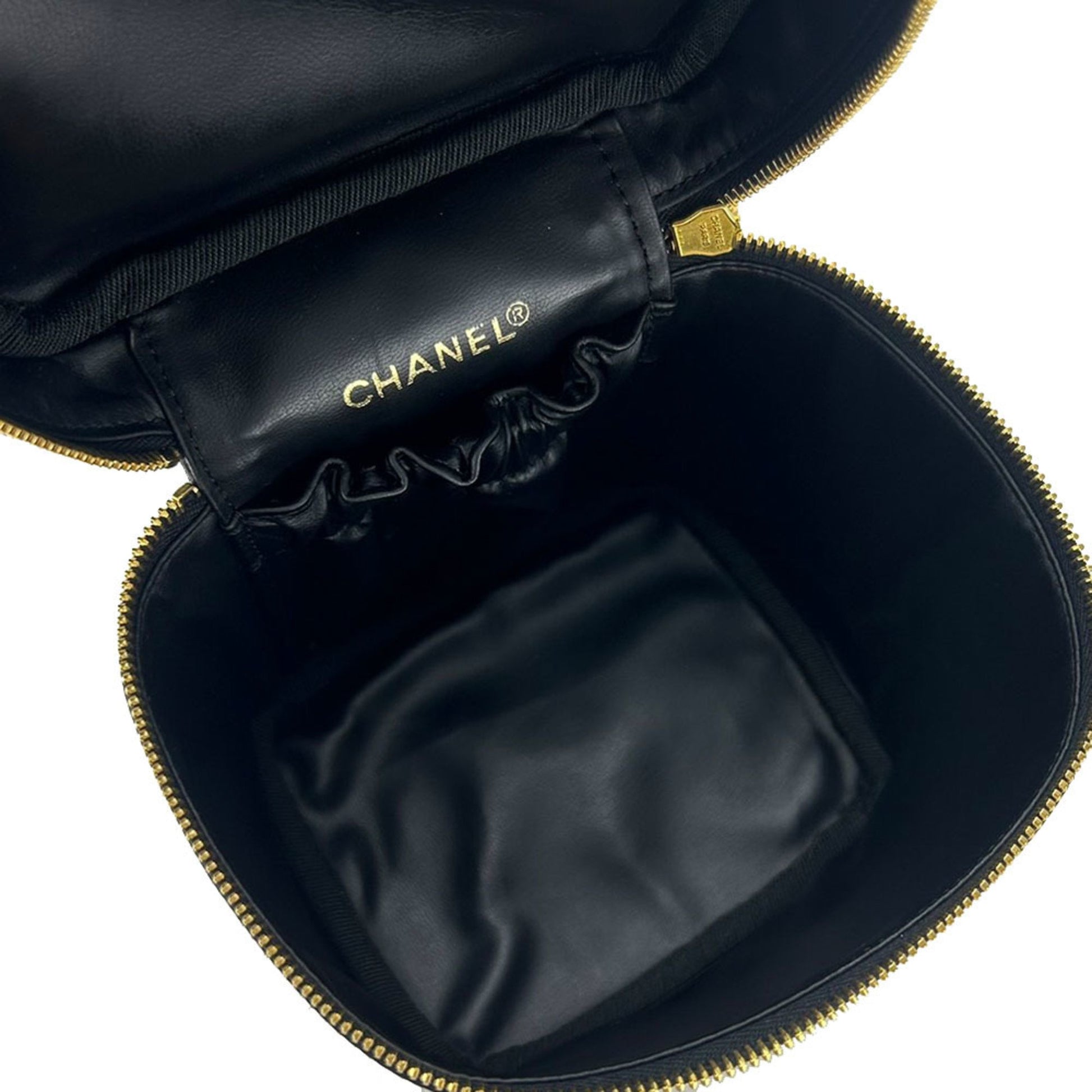 Chanel Vanity, Black, Leather, clutch