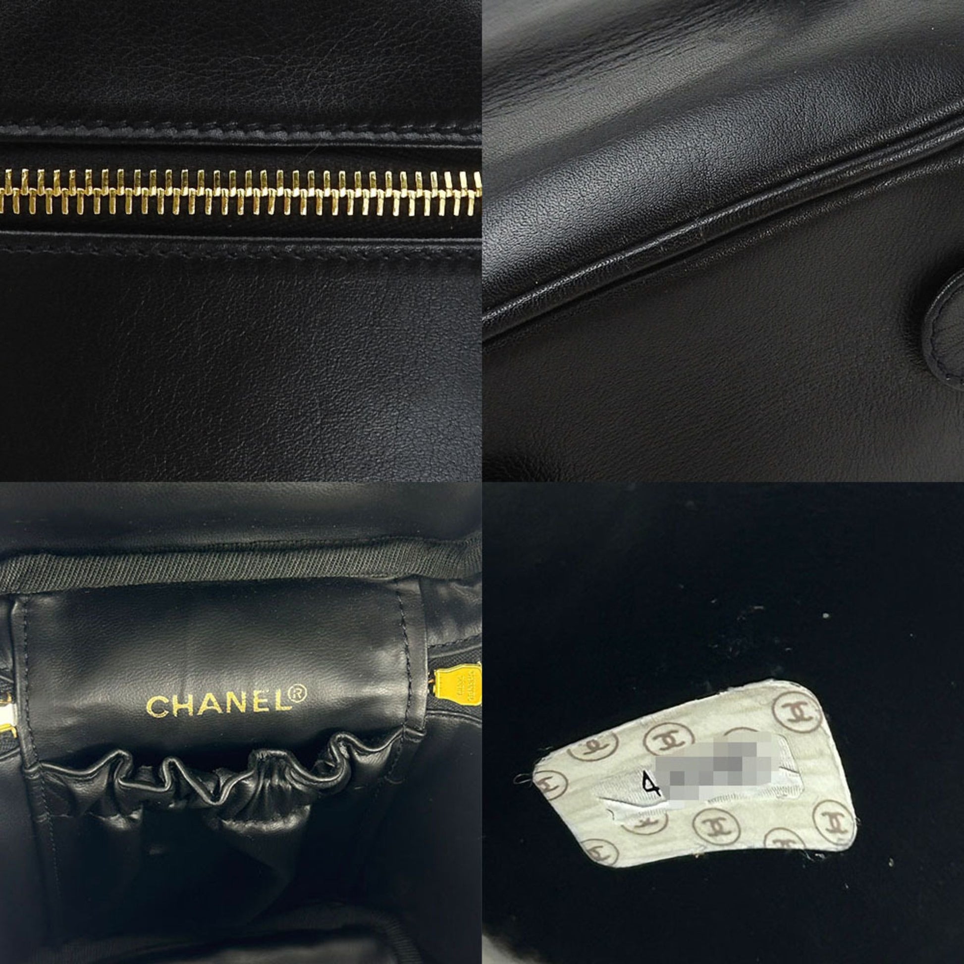 Chanel Vanity, Black, Leather, clutch