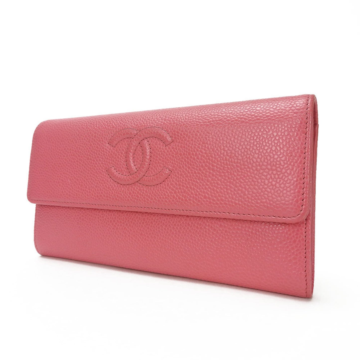 Chanel Coco Mark, Pink, Leather, wallet