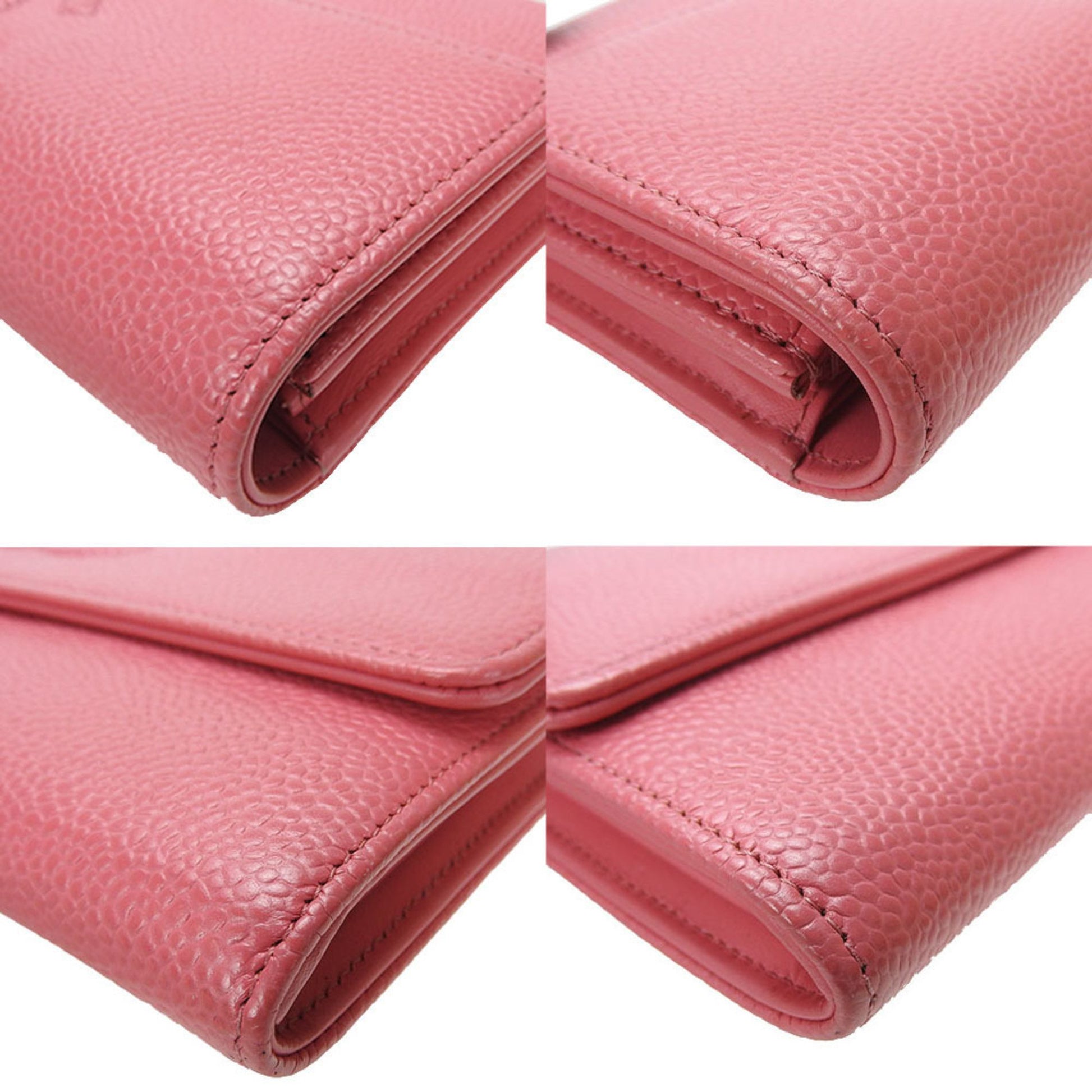 Chanel Coco Mark, Pink, Leather, wallet