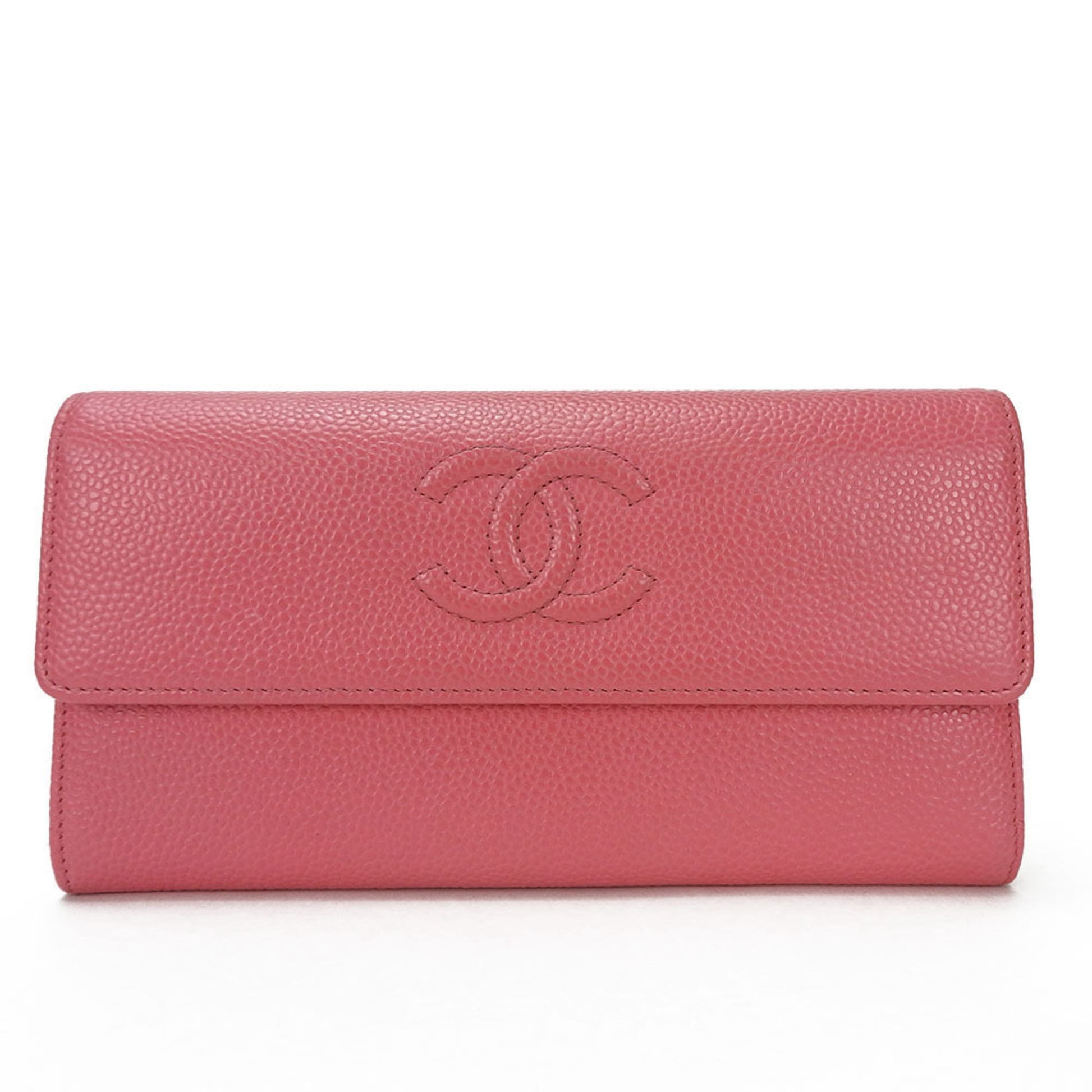 Chanel Coco Mark, Pink, Leather, wallet