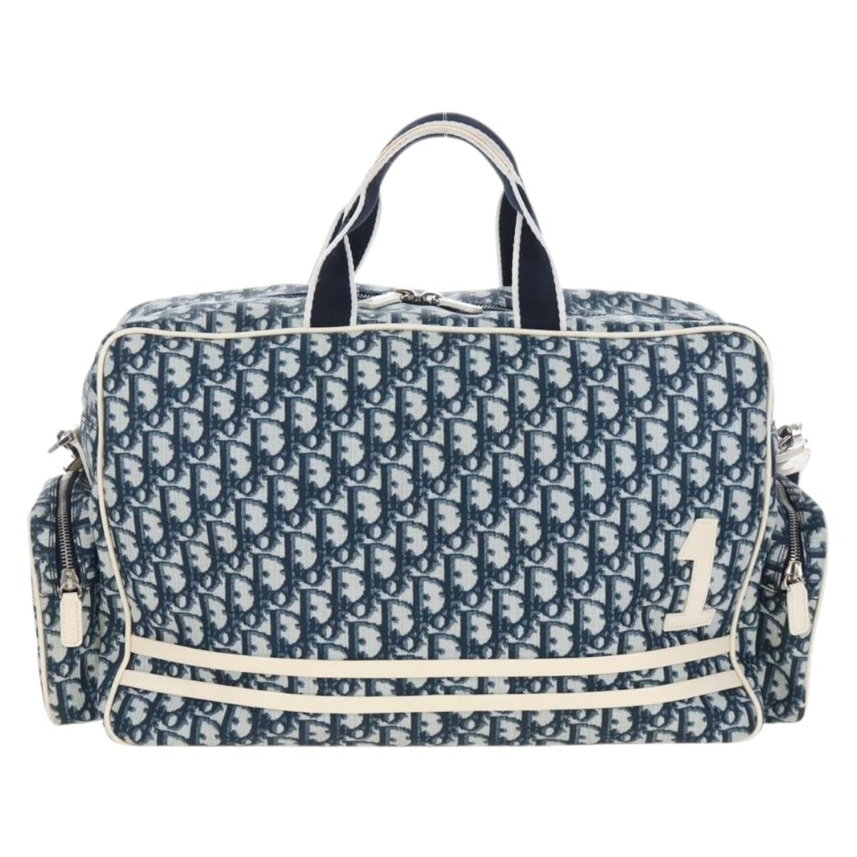 Christian Dior Vintage Girly Boston Diorissimo Canvas, Navy, Canvas, Handbag