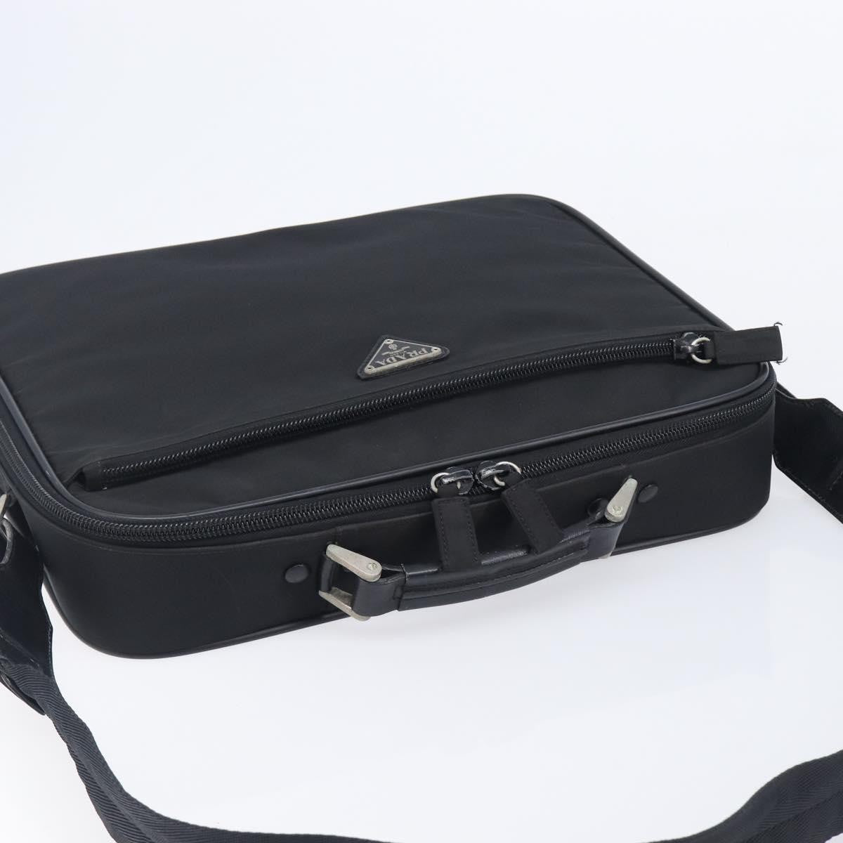 Prada Briefcase Tessuto and Saffiano Leather, Black, Nylon, Briefcase
