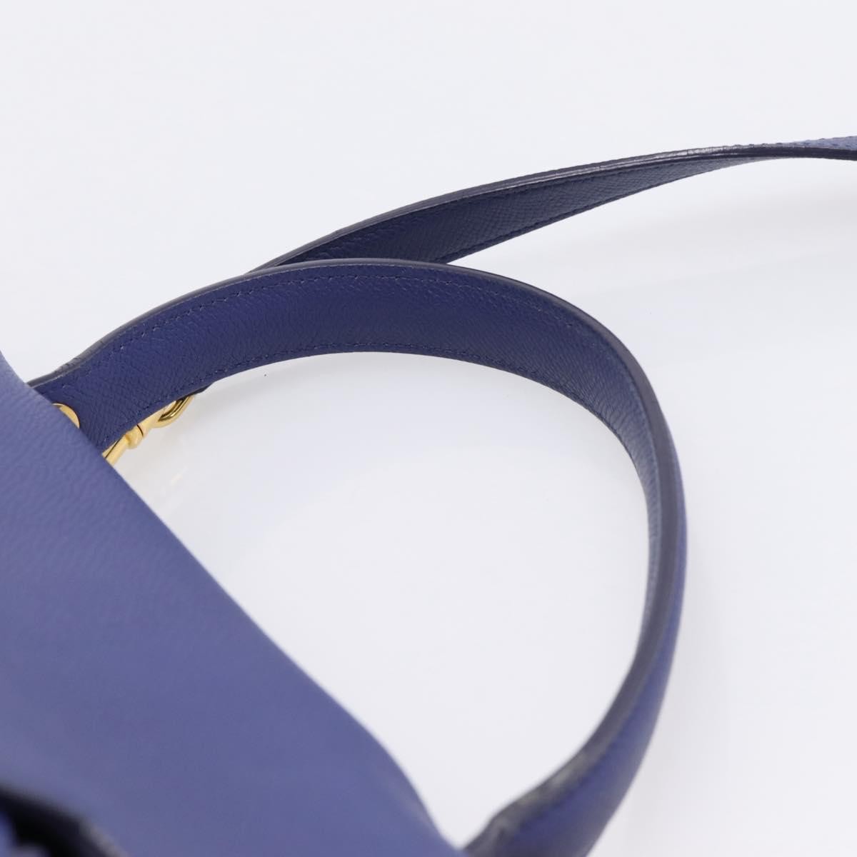 Celine Belt Leather, Blue, Leather, Handbag