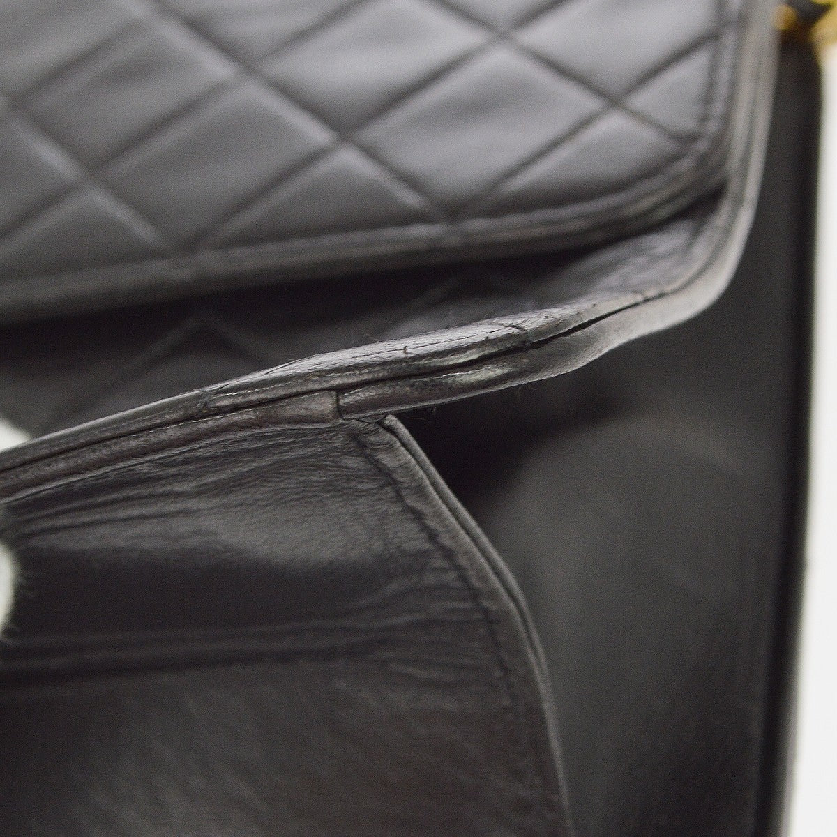 Chanel Vintage Classic Flap Quilted Lambskin, Black, Leather, Shoulder Bag