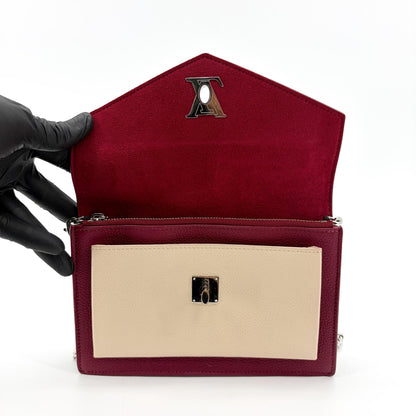 Louis Vuitton Lockme Chain Leather, Red, Calfskin, Handbag
