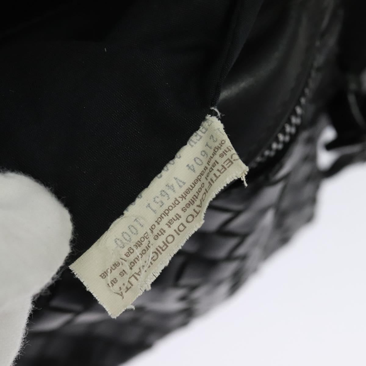Bottega Veneta Utility Waist Leather with Intrecciato, Black, Leather, Shoulder Bag