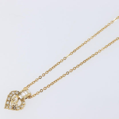Christian Dior Logo Heart Pendant Metal, Gold, Metal, Necklace